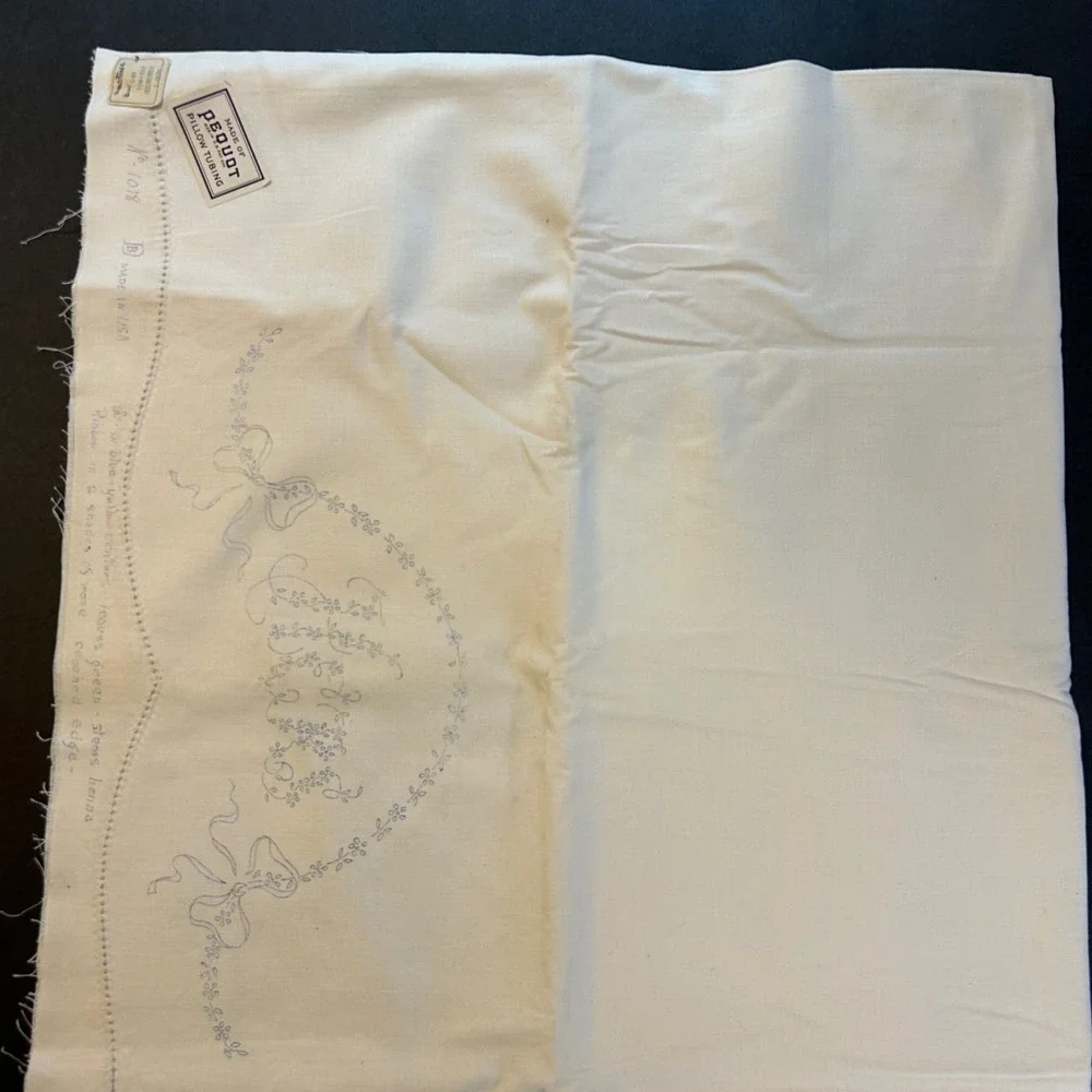 Vintage‎ His & Hers Stamped Pillow Tubing To Embroider 64x21 #1018 NOSWT